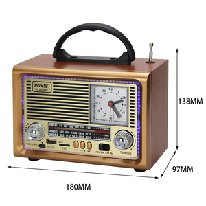 <span class=keywords><strong>Radio</strong></span> rechargeable <span class=keywords><strong>Radio</strong></span> en bois Portable de bureau <span class=keywords><strong>FM</strong></span> AM SW 3 bandes <span class=keywords><strong>Radio</strong></span>-réveil avec USB TF NS-8890BT - Product Image 4
