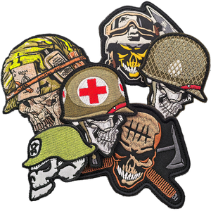 Patchs brodés thermocollants en feutre non tissé écologique Sea Guest, motifs camouflage, casque tactique, sac de moral, emblèmes médicaux et croix - Product Image 1