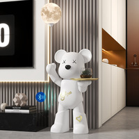 Décoration d'intérieur INS Creative Violent Bear Moon Lamp Storage Large Floor-standing Décoratif Résine Artisanat Ornement pour Maison Cadeau