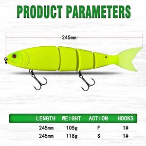 245mm 105g 118g 4 appâts segmentés appâts <span class=keywords><strong>de</strong></span> glisse appâts <span class=keywords><strong>de</strong></span> pêche <span class=keywords><strong>Murray</strong></span> <span class=keywords><strong>morue</strong></span> tueur appâts <span class=keywords><strong>de</strong></span> pêche - Product Image 2