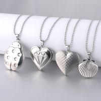 Colliers médaillons photo couleur argent en acier inoxydable, pendentifs ovales motif fleur du mois, cadeau pour femme