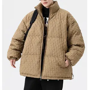 Double Layer New Fabric Winter Bomber Wear Custom Goose Down Look Men's Puffer Jackets