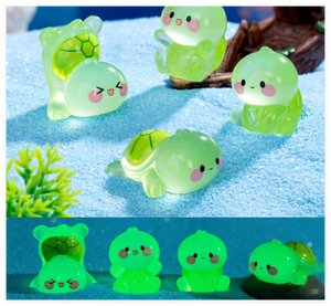 3d Big Glowing Colorful Resin Turtles Cartoon Cute Luminous Lucky Charm Terrarium Miniature Figure Very Small for Mini Blind Bag - Product Image 3