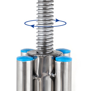 <b>Adjustable</b> Rotating Round <b>Stool</b> Stainless Steel Spiral Lift Three Legged With Wheels For Hospital Surgery And Factory Use - Product Image 1