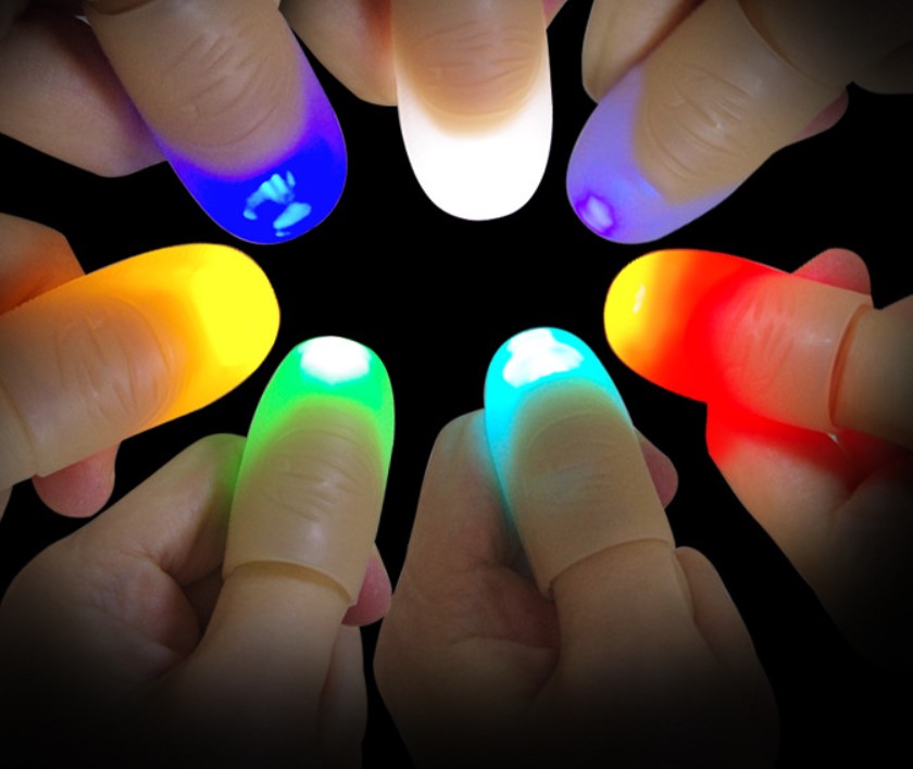 Новый дизайн, сценический волшебный светодиодный иллюзионный свет, большой палец, красный свет, наконечник большого пальца, волшебный трюк