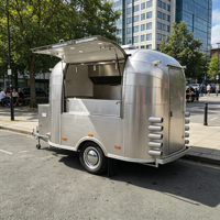 Remorque alimentaire pour petites entreprises avec panneau publicitaire personnalisé et comptoir de service large pour kiosques de centre commercial et boutiques de place publique