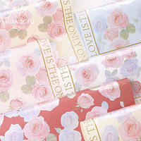 Film nacré rose néon, papier d'emballage floral imperméable épaissi, pour bouquets de fleurs, bricolage artisanal, fleuriste