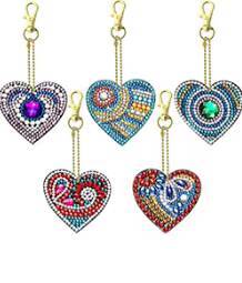 Juego de 5 llaveros personalizados de acrílico con pintura de diamantes de flores, venta de fábrica, estilo de dibujos animados, diseño único con diamantes de imitación - Product Image 5