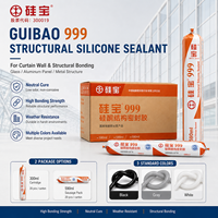 GUIBAO 999 Mastic silicone neutre pour vitrage structurel et murs rideaux 300ml 590ml