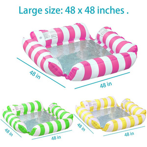 Hamaca Inflable para Adultos de PVC Ecológico con Rayas de 2/3/4 Tubos, Flotador para Piscina, Tumbona con Malla, Silla Flotante para Vacaciones de Verano - Product Image 5