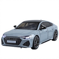 Modèle de voiture de sport RS7 en métal moulé sous pression à l'échelle 1:24 avec son et lumières, fonction de recul et portes ouvrantes, idéal pour l'exposition