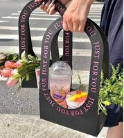 Boîtes de transport de fleurs de luxe imprimées sur mesure, sacs à fleurs en papier imperméable avec poignée pour bouquets, vente en gros