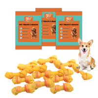 Friandises dentaires pour chiens Pal's Delight, os à mâcher en cuir de vache noué de 2,5 pouces avec des bouchées de poulet pour nettoyer les dents des chiens