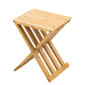 Nan <b>Bamboo</b> Folding <b>Stool</b> Rectangular Solid Wood Minimalist Design Foldable Portable Camping Chair - Product Image 5