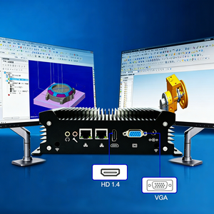 Mini PC sans ventilateur embarqué, processeur <span class=keywords><strong>Core</strong></span> i3 6e/7e génération, double LAN, 2 ports COM RS232, HD VGA, Wi-Fi 5, compatible Windows 10/Linux, ordinateur industriel - Product Image 1