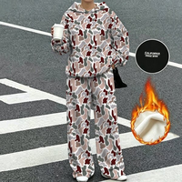 Ensemble de survêtement décontracté surdimensionné pour femme avec broderie de lettres et étoiles, design personnalisé, pantalon large, taille plus, par le fabricant