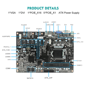 Piesia OEM máy công nghiệp Bo mạch chủ 1 * PCIe _ X16 1 * VGA 1 * DVI <span class=keywords><strong>LGA</strong></span> 1150 ổ cắm h81ddr3 ATX pcba Máy tính để bàn Bo mạch chủ - Product Image 6