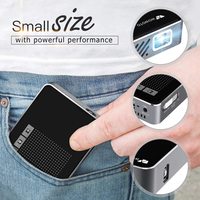 Mini projecteur intelligent Android A6, projecteur de poche DLP 3D, source de lumière LED avec haut-parleur intégré et prise UK, objectif AC