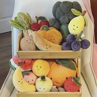 Série Originale Fruits et Légumes : Coton de PP Rempli de Peluches Parfumées (Maïs Caramel, Pois, Cerise, Pendentif, Raisin, Olive)