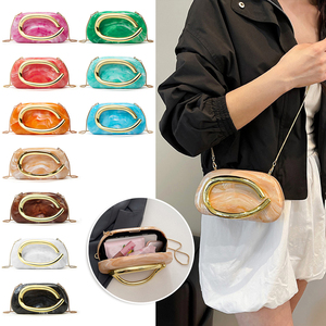 <span class=keywords><strong>Pochette</strong></span> élégante en marbre pour <span class=keywords><strong>femme</strong></span> avec chaîne détachable, sac rond, sac de soirée élégant et personnalisé, sac bandoulière - Product Image 1