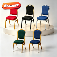 Chaise d'événement empilable colorée, robuste, en tissu rembourré, avec structure métallique, pour réceptions, mariages, banquets, hôtels et centres commerciaux