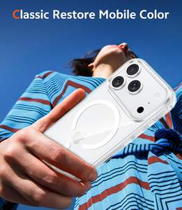 غطاء هاتف محمول مغناطيسي شفاف أصلي لآيفون 17 برو-ماكس، غلاف خلوي مغناطيسي مقاوم للصدمات - Product Image 2