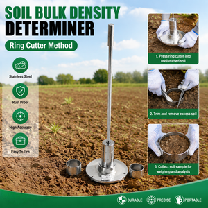 Instrument <span class=keywords><strong>de</strong></span> mesure <span class=keywords><strong>de</strong></span> la densité du sol <span class=keywords><strong>de</strong></span> type coupe-cercle, structure robuste et antirouille, pour la recherche et l'exploration géologique sur le terrain - Product Image 1