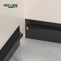 MOQ 1000 pièces Profilé en aluminium avec bande LED intégrée pour plinthe de sol en céramique, garniture décorative de sol et murale