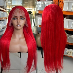 Perruque frontale en dentelle transparente 13x4 en gros pour <span class=keywords><strong>femmes</strong></span>, couleur vert, bleu, rose, rouge, cheveux humains brésiliens bruts pré-épilés - Product Image 1