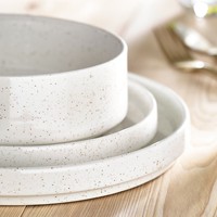 Ensemble de dîner 12 pièces gris cadeau de Noël maison dîner vaisselle restaurant mariage motif personnalisé dîner assiettes en céramique