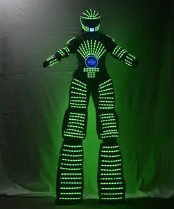 Traje LED روبوت زي led ركائز ملابس مشاية LED بدلة خوذة زي تأثيري زي قاعة عرض ملابس مضيئة