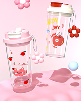 Gobelet à paille Valley Coffee 500 ml, gobelet à eau portable en plastique pour enfants, avec couvercle et paille, marque Solove, compatible lave-vaisselle, écologique