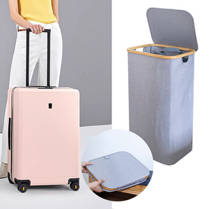 <b>Collapsible</b> Laundry Basket Oxford Cloth Rectangle Foldable Clothing Organizer For Bathroom <b>Storage</b> - Product Image 4