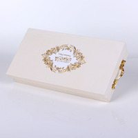 Boîtes à macarons de luxe personnalisées en carton rigide avec poignée métallique pour emballage cadeau, aliments pour bébés et dattes