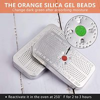 Déshumidificateur écologique rechargeable en gel de silice, 40 grammes, orange, avec boîte en étain