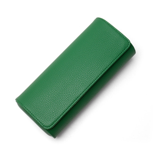 Étui de voyage portable haut de gamme pour montres, 3 emplacements, en cuir grainé vert avec intérieur en daim crème, boîte de rangement pour montres automatiques - Product Image 5