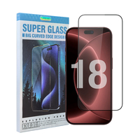Protection d'écran en verre trempé premium anti-choc 9H à couverture intégrale pour iPhone 18 Pro