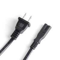 Cordon d'alimentation de haute qualité pour appareils électriques de petite puissance, 16AWG SPT-1, 1,5 m, noir, prise NEMA 1-15P + connecteur IEC C7, cuivre pur