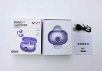 Dukungan LOGO OEM M97 klip telinga konduksi udara earbud olahraga anting modis earphone nirkabel sejati dengan 360 ° suara spasial M97