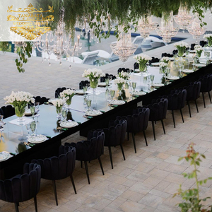 Comedor restaurante terciopelo negro chaise lounge boda sofá silla eventos - Product Image 2