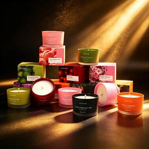 Velas Aromáticas Oscenola de Cera de Soya en Frasco de Vidrio, Fragancia Frutal, Decoración para el Hogar, Estilo Moderno, 1 Mecha, Cilíndrico - Product Image 1