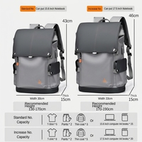 Sac à dos pour ordinateur portable tendance pour homme, grande capacité, imperméable, pour les voyages d'affaires
