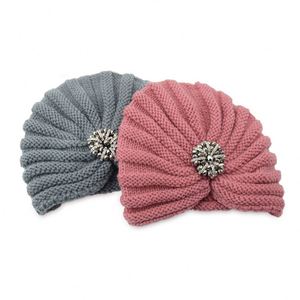 Accesorios BESTELLA, Gorro Bohemio de Punto de Poliéster con Cuentas, Diseño Floral, Joyería de Diamantes Plateados para Invierno, Ropa Casual para Mujer - Product Image 2