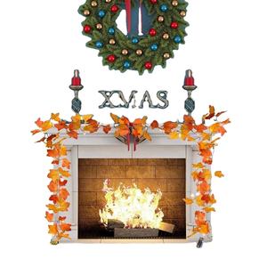 Guirlande LED feuilles d'érable, lumières de fête de clôture de plantes, décoration de rampe d'escalier d'automne, AA à piles - Product Image 3