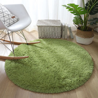 Tapis en peluche rond et doux, vert, bas prix, moderne, pour chambre d'enfants