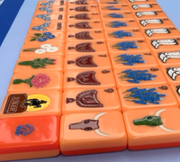 Model Fashion Terbaru 160-pc Ubin Mahjong Akrilik Amerika 4-Pemain Set Lipat Mewah Unisex untuk Dalam Ruangan 2 Lapis Ukiran Jiangsu