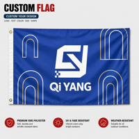 Drapeaux promotionnels 3x5 pouces pour événements, logo personnalisé, impression numérique, bannières en polyester tricoté sublimé double face