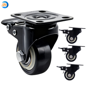 50mm Oberplatte Leichtgewichtige Schwenkbare PU/PVC/PP-Rollen 2-Zoll Kugellager Vollständig Verriegelbare Bremse Möbelrollen - Product Image 1