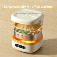 Kabellose, wiederaufladbare, elektrische, doppelwandige, vakuumisolierte 1L Selbsterhitzende Bento-Box mit Digitalanzeige – Tragbarer Speisenwärmer fürs Büro