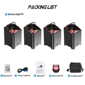 4 pz. 6x18W APP WiFi DMX512 Controllo RDM Ricaricabile 2.4G Wireless a <span class=keywords><strong>Batteria</strong></span> <span class=keywords><strong>LED</strong></span> Uplight per Matrimoni Club Feste DJ - Product Image 6